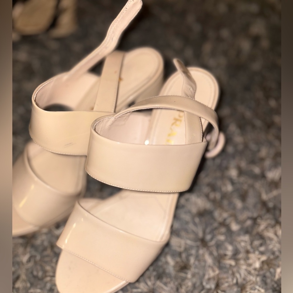 Prada Beige Strappy Heels